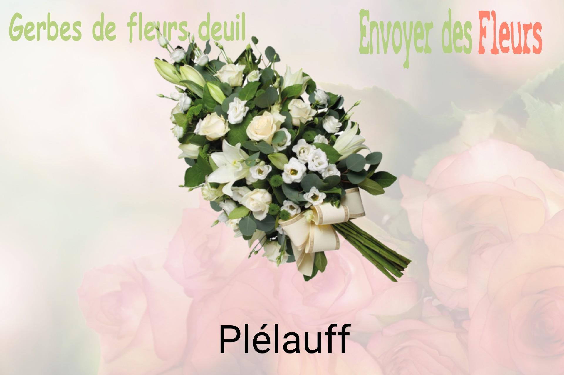 Gerbe de fleurs de deuil livrée à Plélauff